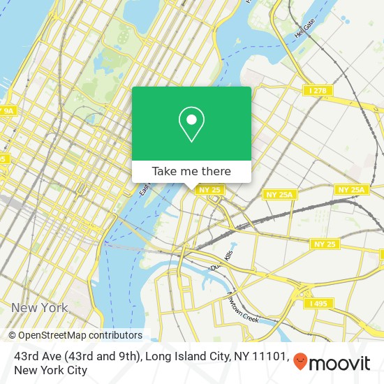 Mapa de 43rd Ave (43rd and 9th), Long Island City, NY 11101