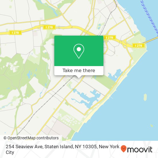 Mapa de 254 Seaview Ave, Staten Island, NY 10305