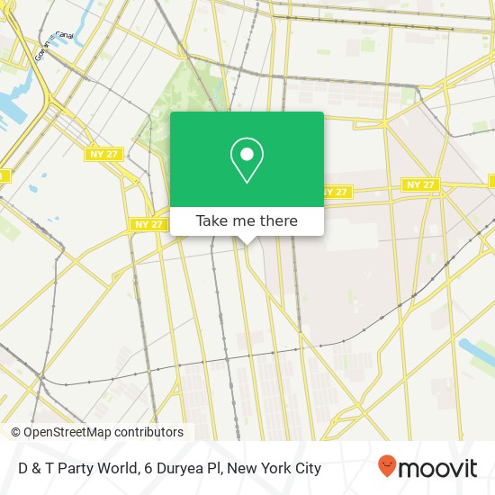 D & T Party World, 6 Duryea Pl map