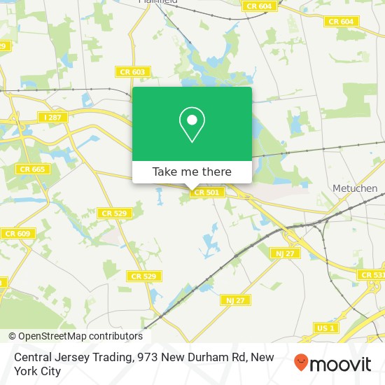 Mapa de Central Jersey Trading, 973 New Durham Rd
