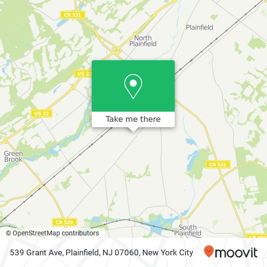 Mapa de 539 Grant Ave, Plainfield, NJ 07060