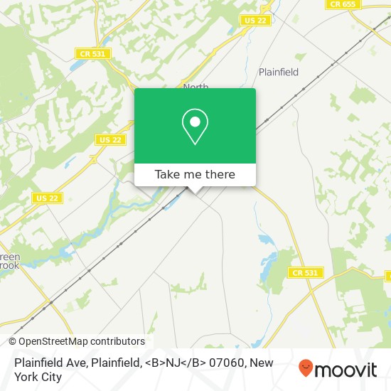 Plainfield Ave, Plainfield, <B>NJ< / B> 07060 map