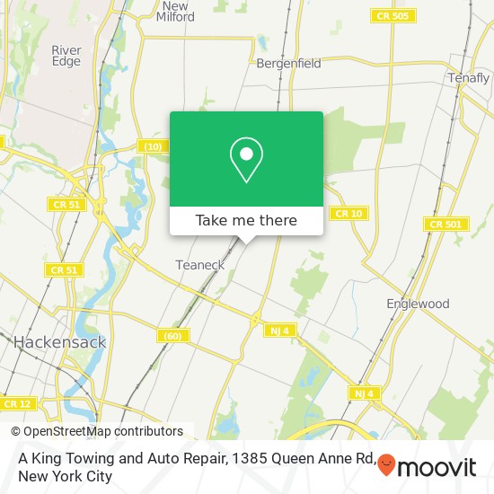 Mapa de A King Towing and Auto Repair, 1385 Queen Anne Rd