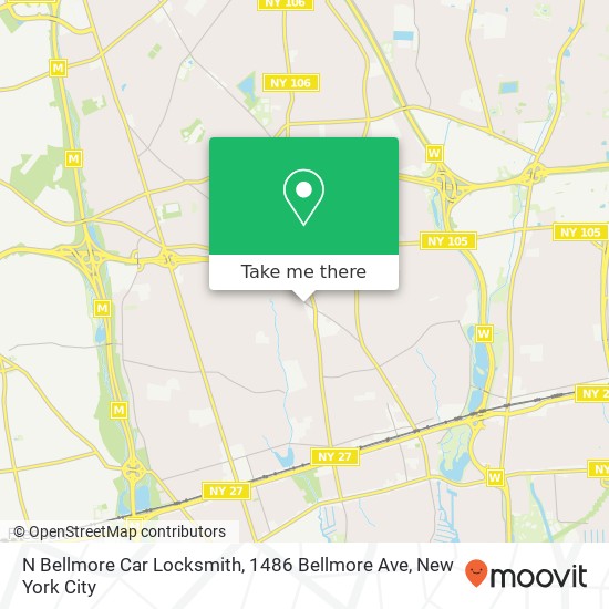 Mapa de N Bellmore Car Locksmith, 1486 Bellmore Ave