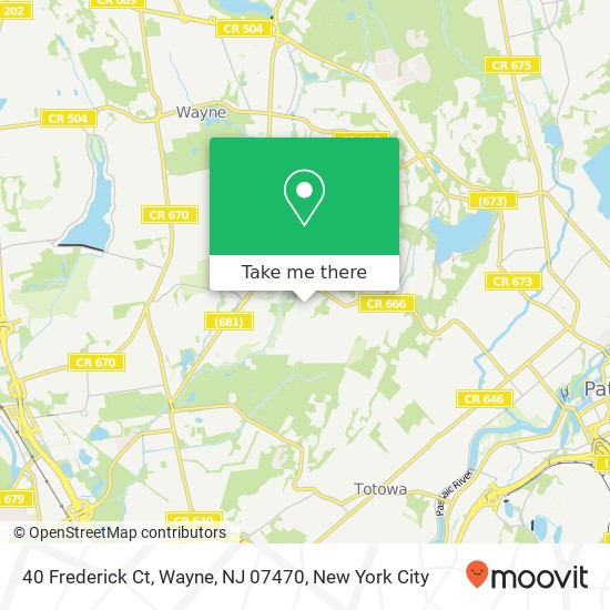 Mapa de 40 Frederick Ct, Wayne, NJ 07470