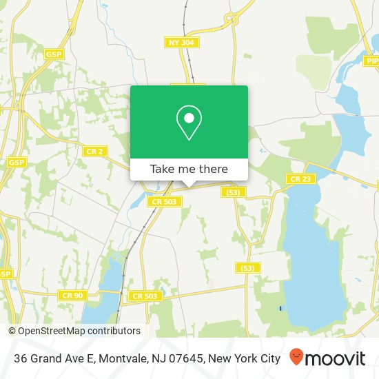 Mapa de 36 Grand Ave E, Montvale, NJ 07645