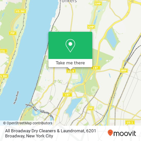 Mapa de All Broadway Dry Cleaners & Laundromat, 6201 Broadway