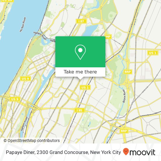 Mapa de Papaye Diner, 2300 Grand Concourse
