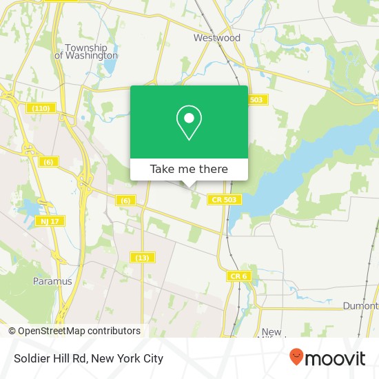 Mapa de Soldier Hill Rd, Oradell, NJ 07649