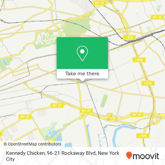 Mapa de Kennedy Chicken, 96-21 Rockaway Blvd
