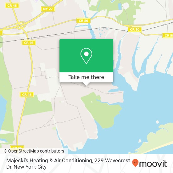 Mapa de Majeski's Heating & Air Conditioning, 229 Wavecrest Dr