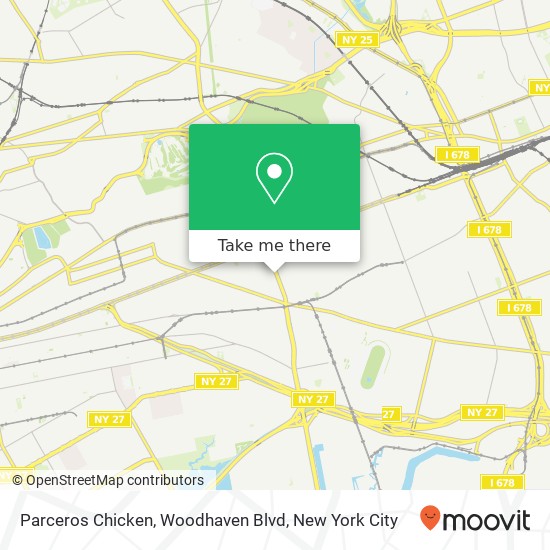 Parceros Chicken, Woodhaven Blvd map