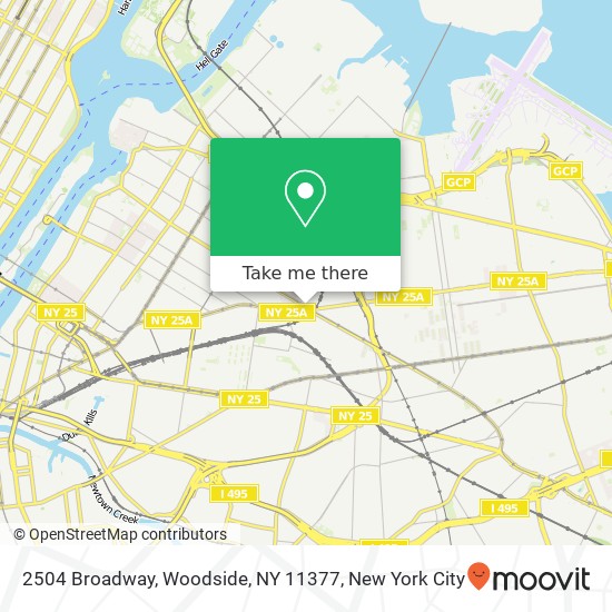 Mapa de 2504 Broadway, Woodside, NY 11377