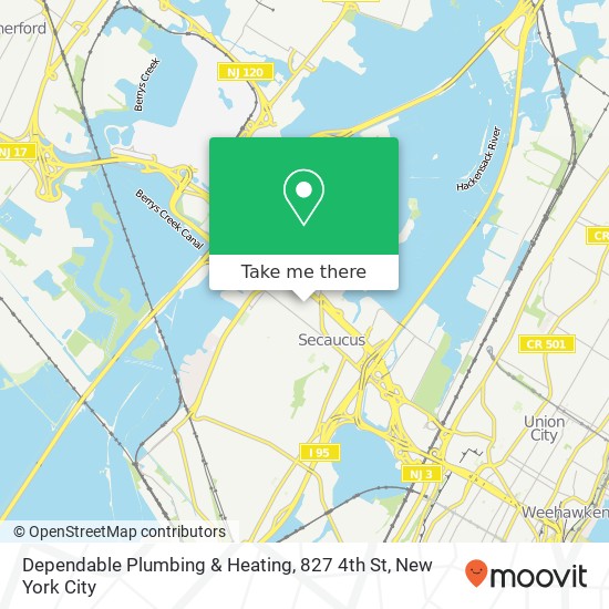 Mapa de Dependable Plumbing & Heating, 827 4th St