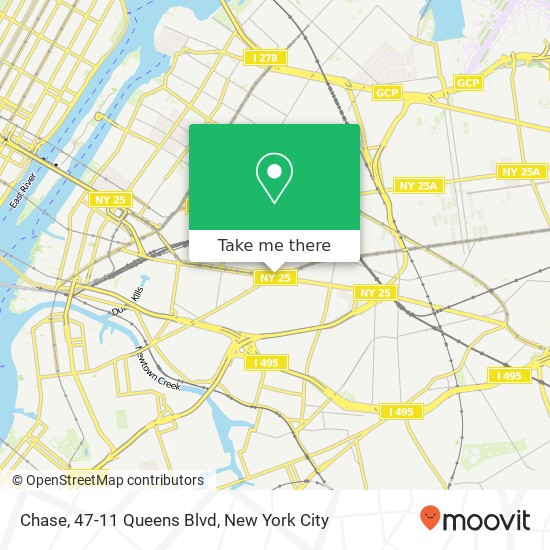 Chase, 47-11 Queens Blvd map