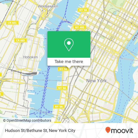 Hudson St/Bethune St map