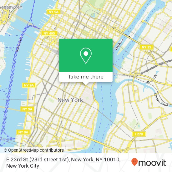 E 23rd St (23rd street 1st), New York, NY 10010 map