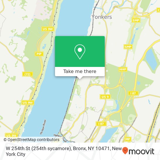 Mapa de W 254th St (254th sycamore), Bronx, NY 10471