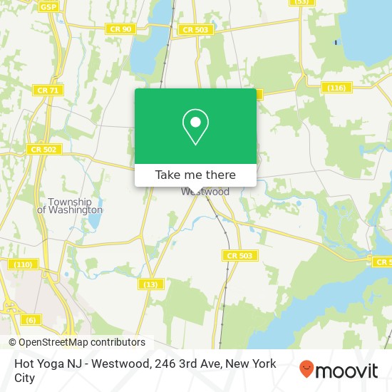 Mapa de Hot Yoga NJ - Westwood, 246 3rd Ave