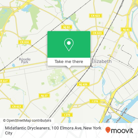 Mapa de Midatlantic Drycleaners, 100 Elmora Ave