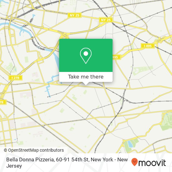 Mapa de Bella Donna Pizzeria, 60-91 54th St