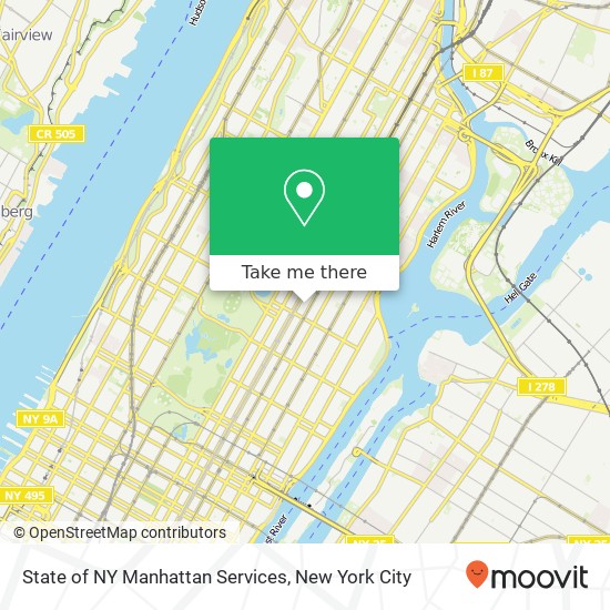 State of NY Manhattan Services map