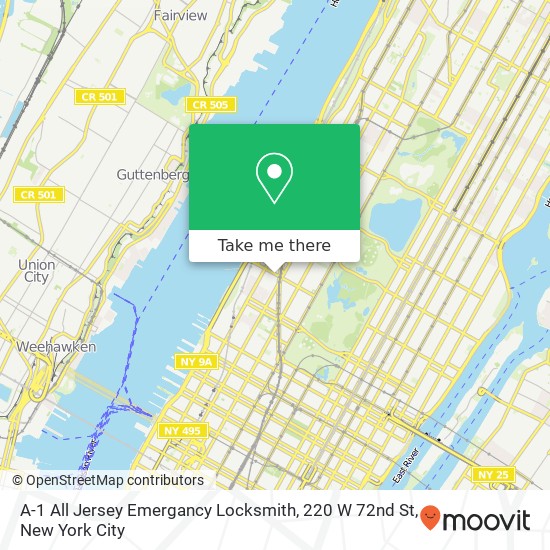 A-1 All Jersey Emergancy Locksmith, 220 W 72nd St map