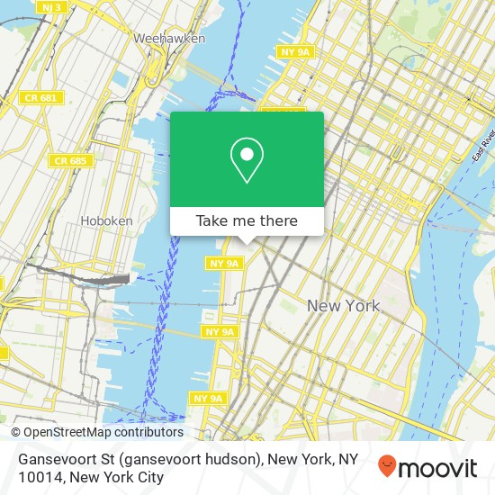 Mapa de Gansevoort St (gansevoort hudson), New York, NY 10014