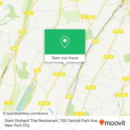 Mapa de Siam Orchard Thai Restaurant, 750 Central Park Ave