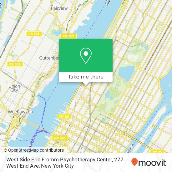 Mapa de West Side Eric Fromm Psychotherapy Center, 277 West End Ave