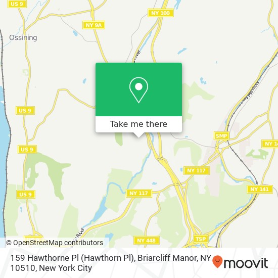 Mapa de 159 Hawthorne Pl (Hawthorn Pl), Briarcliff Manor, NY 10510