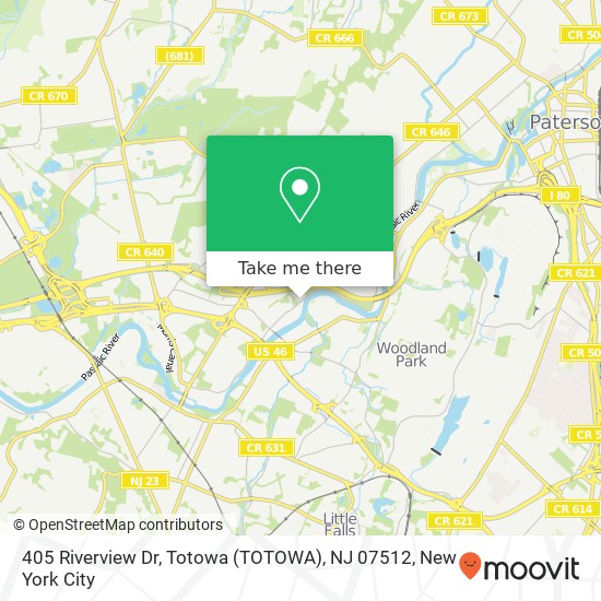 Mapa de 405 Riverview Dr, Totowa (TOTOWA), NJ 07512