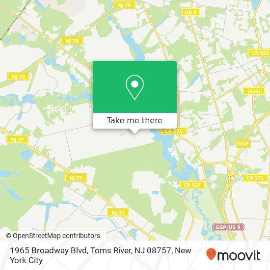 Mapa de 1965 Broadway Blvd, Toms River, NJ 08757