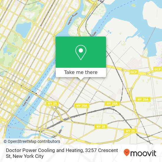 Mapa de Doctor Power Cooling and Heating, 3257 Crescent St