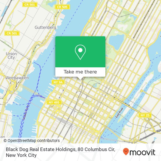 Mapa de Black Dog Real Estate Holdings, 80 Columbus Cir