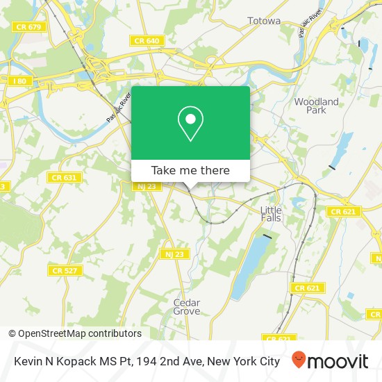 Kevin N Kopack MS Pt, 194 2nd Ave map