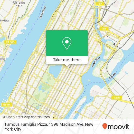 Famous Famiglia Pizza, 1398 Madison Ave map