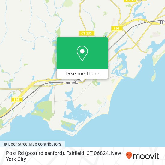 Mapa de Post Rd (post rd sanford), Fairfield, CT 06824