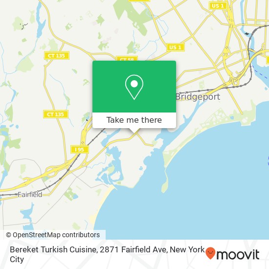 Mapa de Bereket Turkish Cuisine, 2871 Fairfield Ave