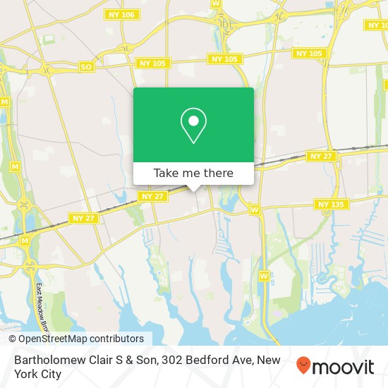 Mapa de Bartholomew Clair S & Son, 302 Bedford Ave