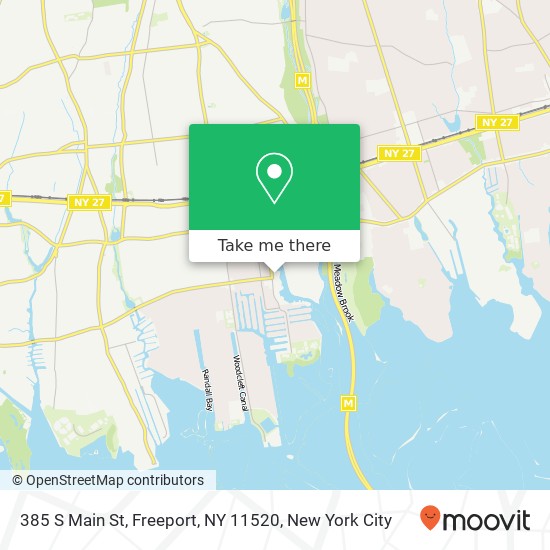 Mapa de 385 S Main St, Freeport, NY 11520