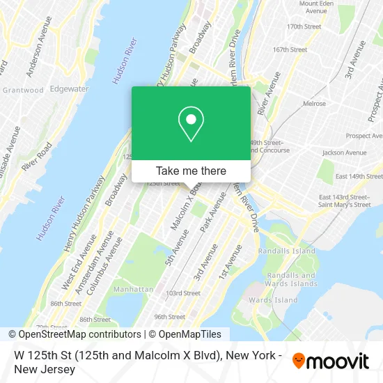 W 125th St (125th and Malcolm X Blvd) map