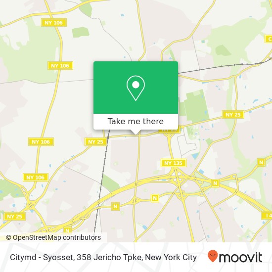 Mapa de Citymd - Syosset, 358 Jericho Tpke