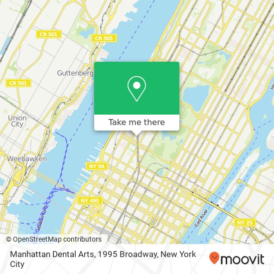 Mapa de Manhattan Dental Arts, 1995 Broadway