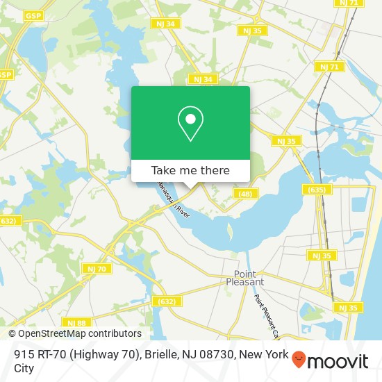 Mapa de 915 RT-70 (Highway 70), Brielle, NJ 08730