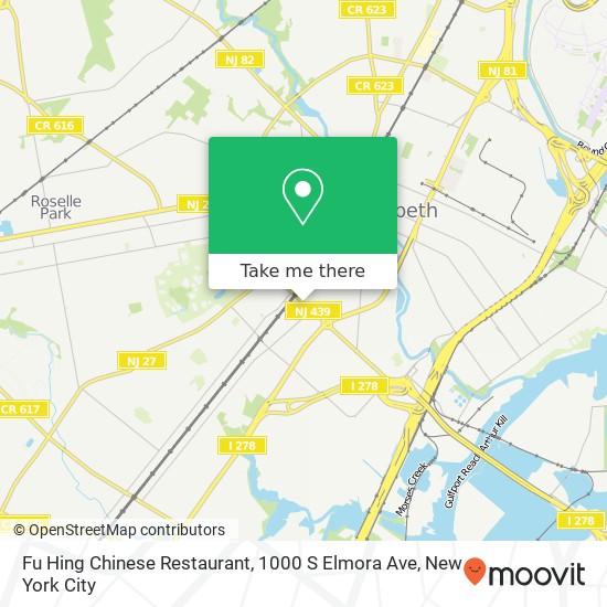 Fu Hing Chinese Restaurant, 1000 S Elmora Ave map