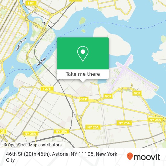 Mapa de 46th St (20th 46th), Astoria, NY 11105