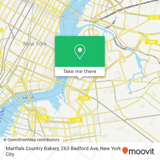 Mapa de Martha's Country Bakery, 263 Bedford Ave