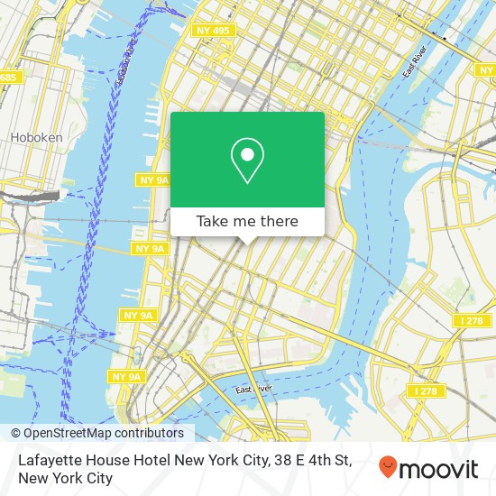 Mapa de Lafayette House Hotel New York City, 38 E 4th St