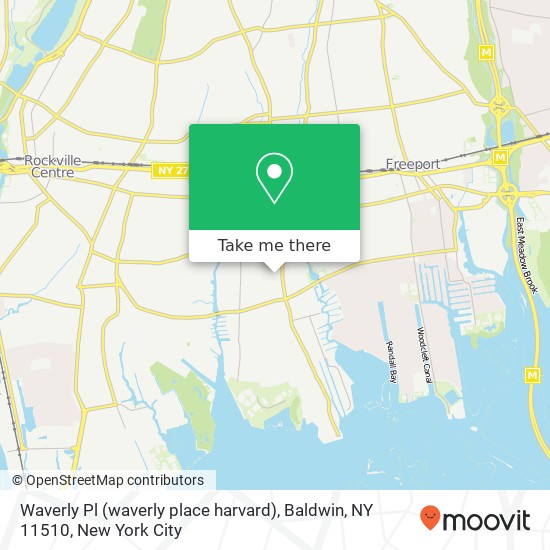 Mapa de Waverly Pl (waverly place harvard), Baldwin, NY 11510